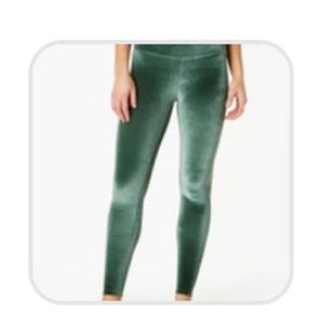 Velvet Motion High Waisted Midi Legging in Forest Green
